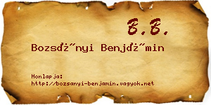 Bozsányi Benjámin névjegykártya