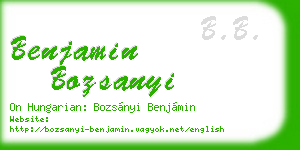benjamin bozsanyi business card